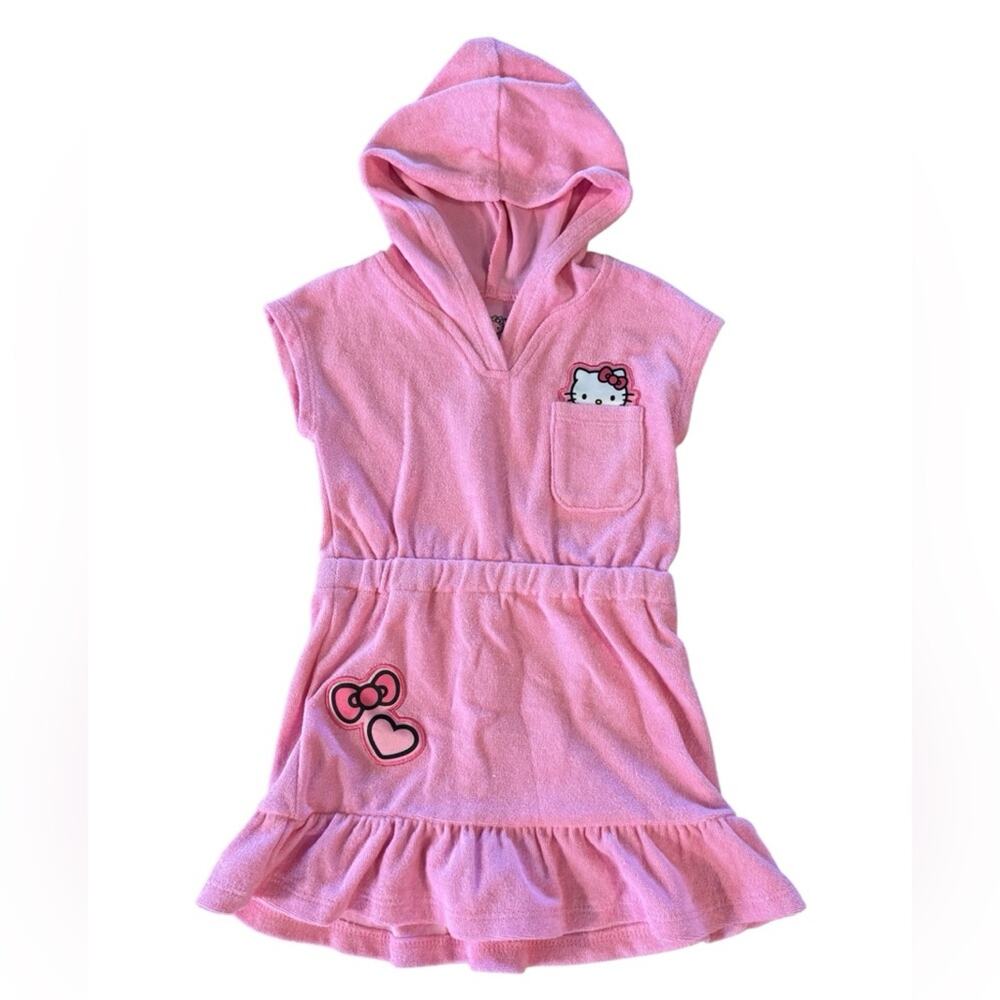 Hello Kitty, Adorable Pink, One Piece Terry Cloth Cover Up, Size 18M